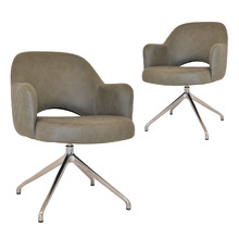 Lex Upholstered Trestle Armchairs (Set of 2)